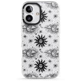 iPhone 16 Pro Max Suns & Clouds Vintage Astrological Black Impact Phone Case