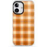 Pumpkin Plaid Impact Phone Case for iPhone 16, iPhone 16 Plus