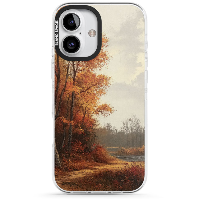 Vintage Autumn Oil Painting Impact Phone Case for iPhone 16, iPhone 16 Plus