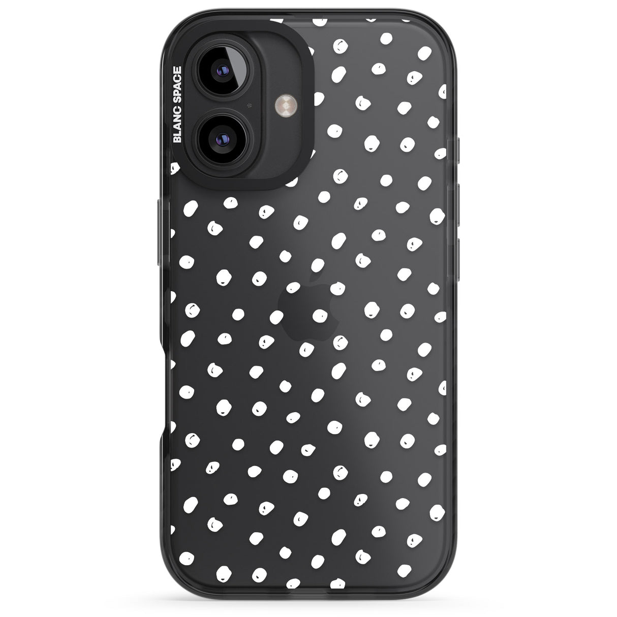 iPhone 16 Pro Max Messy White Dot Pattern Black Impact Phone Case