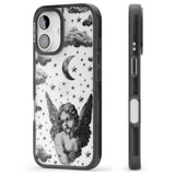 Celestial Cherub Black Impact Phone Case for iPhone 16, iPhone 16 Plus