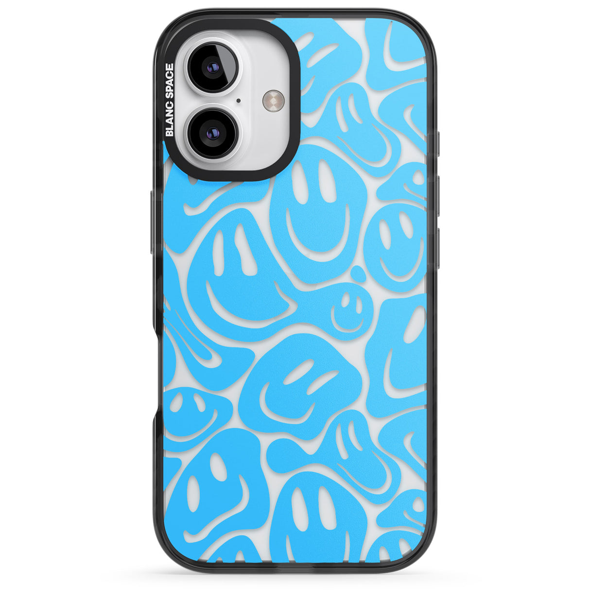 iPhone 16 Pro Max Blue Acid Faces Black Impact Phone Case