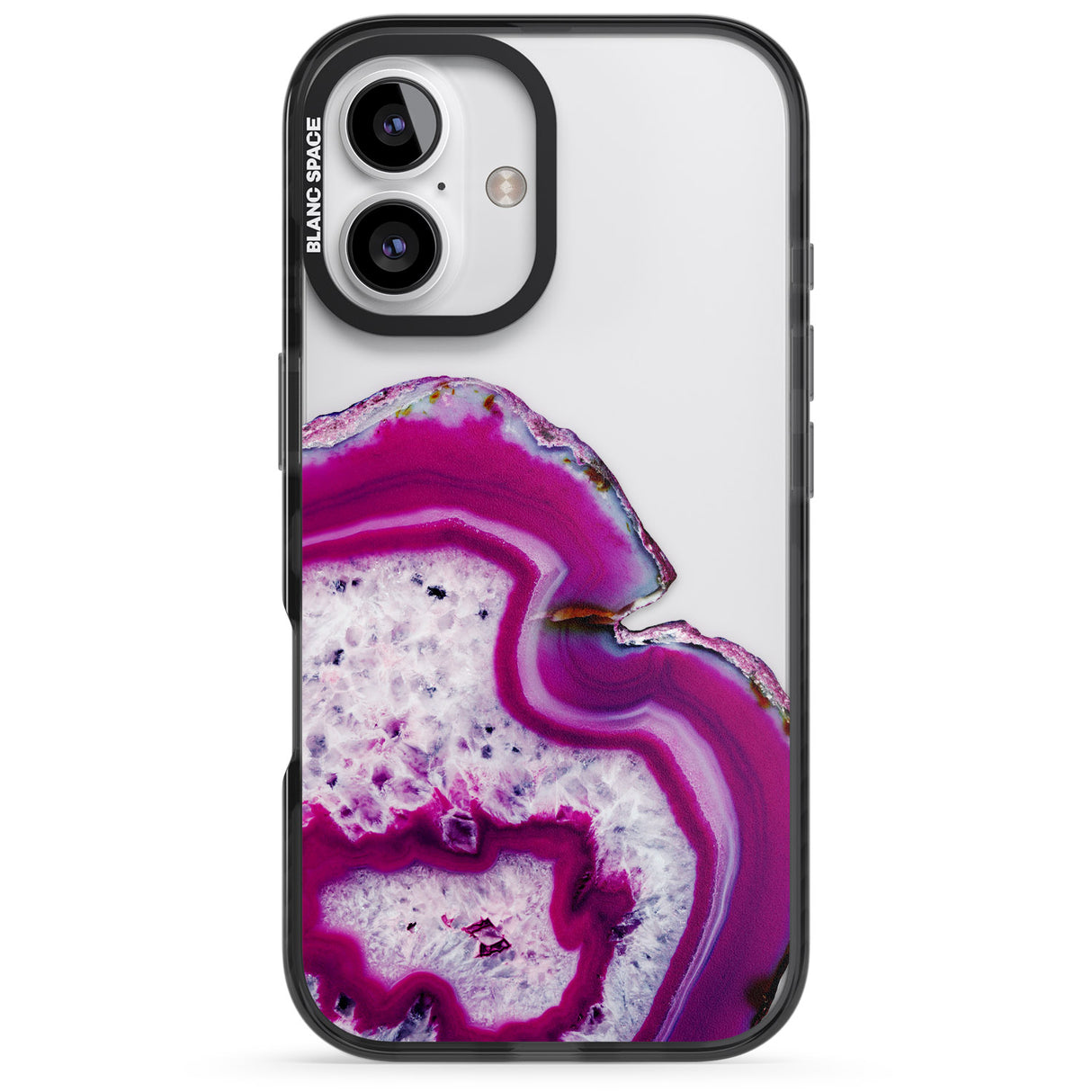 Violet & White Swirl Agate Crystal Clear Design