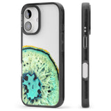 iPhone 16 Pro Max Turquoise & Green Gemstone Crystal Clear Design Black Impact Phone Case