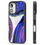 iPhone 16 Pro Max Purple & Blue Agate Gemstone Clear Design Black Impact Phone Case