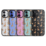 iPhone 16 Pro Max Cute Giraffe Pattern Clear Black Impact Phone Case