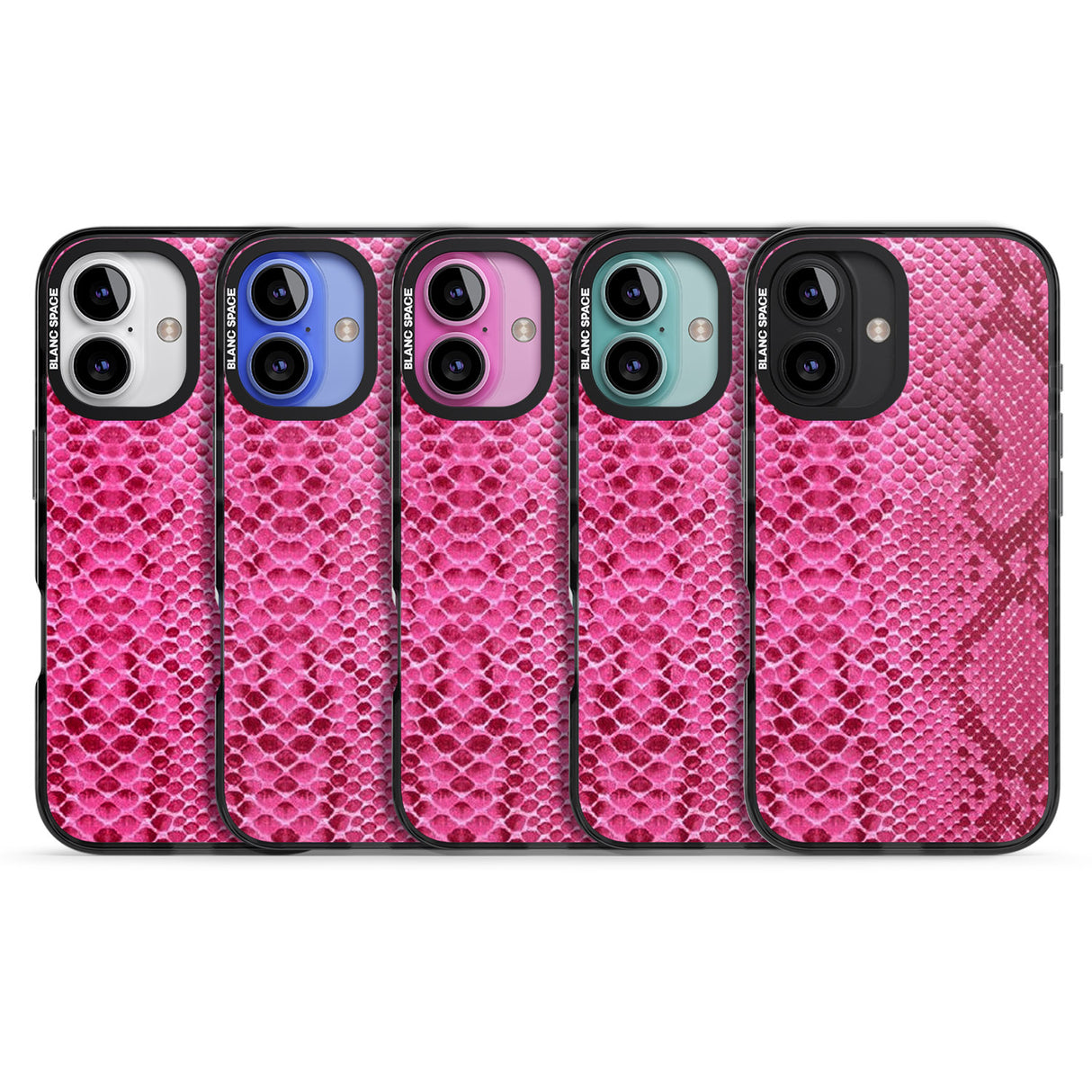 iPhone 16 Pro Max Pink Snakeskin Black Impact Phone Case