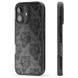 iPhone 16 Pro Max Black Tiger Roar Pattern Black Impact Phone Case