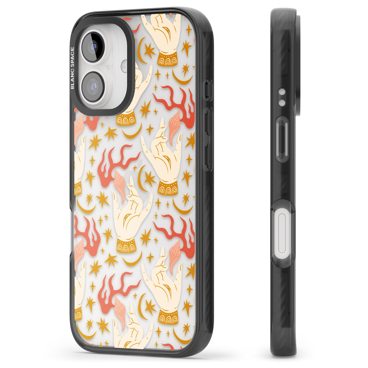 iPhone 16 Pro Max Hand Watcher Pattern Black Impact Phone Case