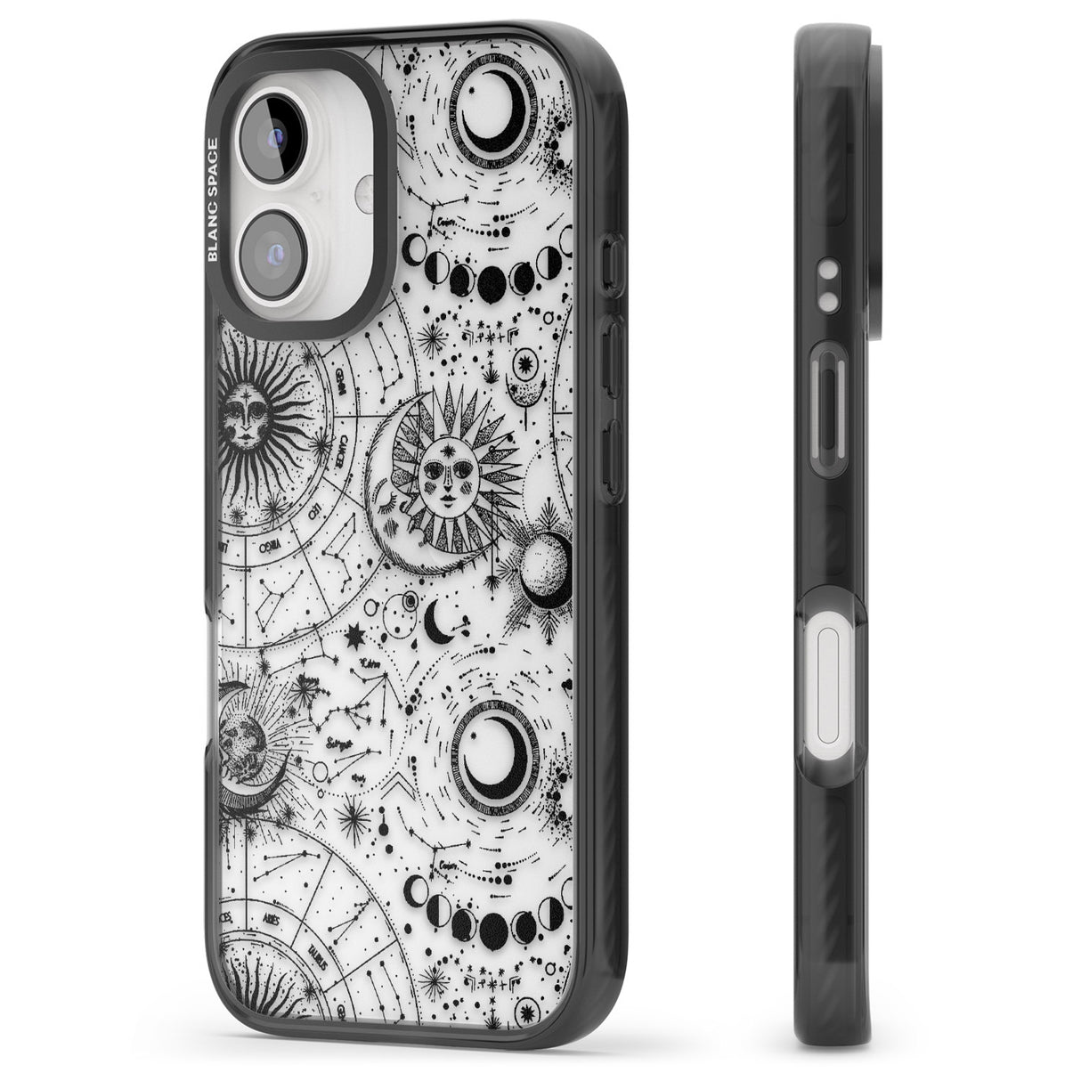 iPhone 16 Pro Max Suns, Moons, Zodiac Signs Astrological Black Impact Phone Case