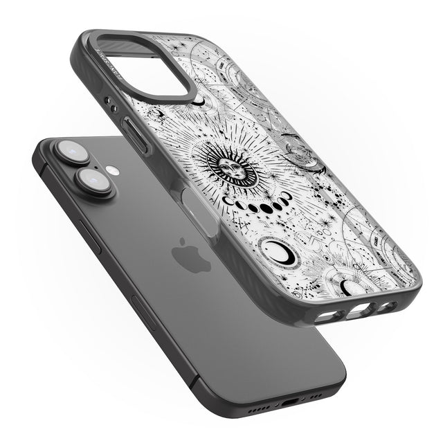 iPhone 16 Pro Max Transparent Suns & Zodiac Charts Black Impact Phone Case