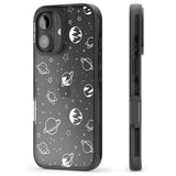 iPhone 16 Pro Max Cosmic Outer Space Design White on Clear Black Impact Phone Case