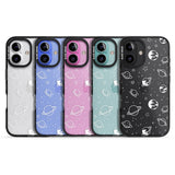 iPhone 16 Pro Max Cosmic Outer Space Design White on Clear Black Impact Phone Case