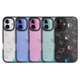 iPhone 16 Pro Max Cosmic Outer Space Design Pastels on Clear Black Impact Phone Case