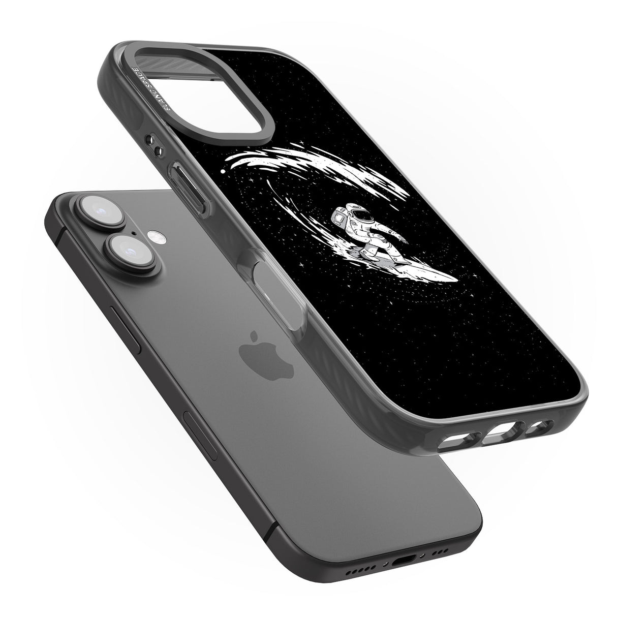 iPhone 16 Pro Max Surfing Astronaut Black Impact Phone Case