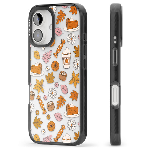 Pumpkin Spice Black Impact Phone Case for iPhone 16, iPhone 16 Plus