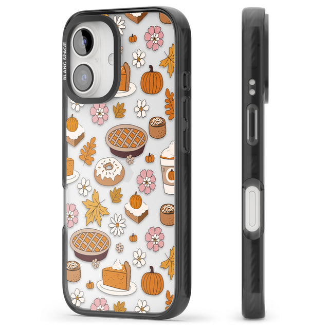 Pumpkin Pie & Autumn Treats Black Impact Phone Case for iPhone 16, iPhone 16 Plus