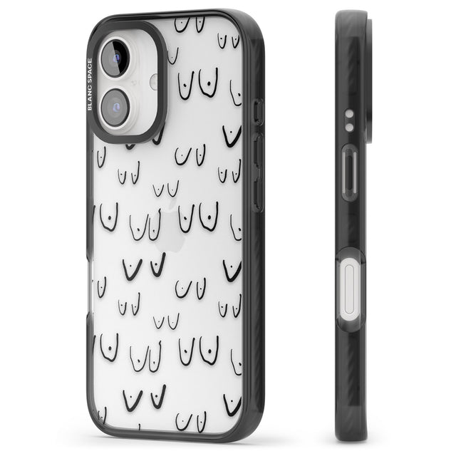 iPhone 16 Pro Max Free the boob (Black) Black Impact Phone Case