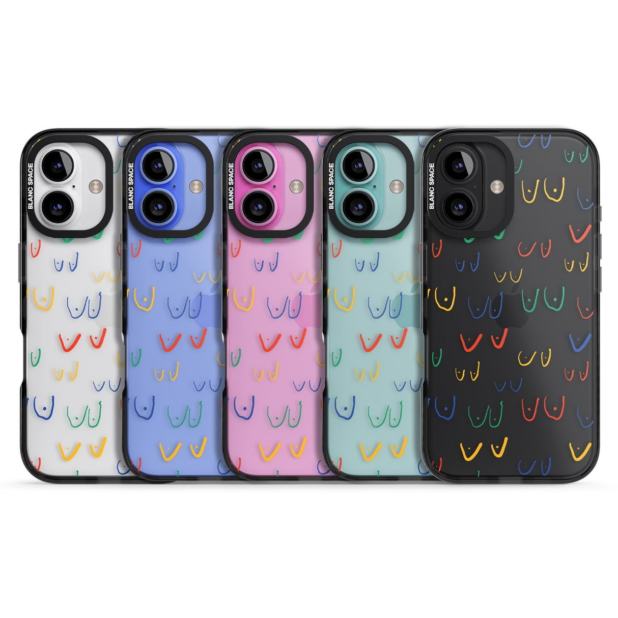 iPhone 16 Pro Max Free the boob (Mixed Colours) Black Impact Phone Case