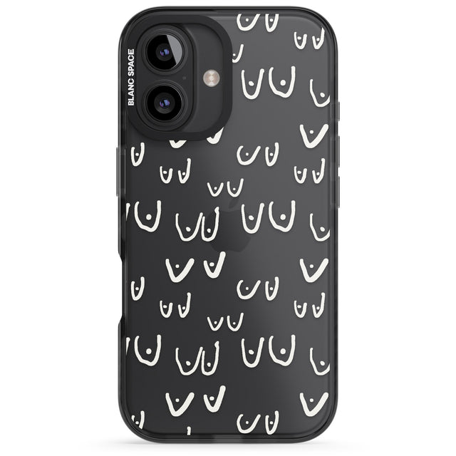 iPhone 16 Pro Max Free the boob (White) Black Impact Phone Case