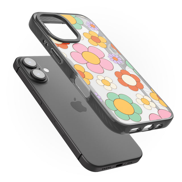 iPhone 16 Groovy Blossoms Clear Impact Phone Case