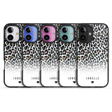 iPhone 16 Pro Max Personalised Pastel Leopard Spots Black Impact Phone Case