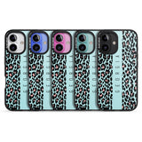 iPhone 16 Pro Max Personalised Blue Leopard Spots Black Impact Phone Case