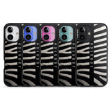 iPhone 16 Pro Max Personalised Zebra Print Black Impact Phone Case