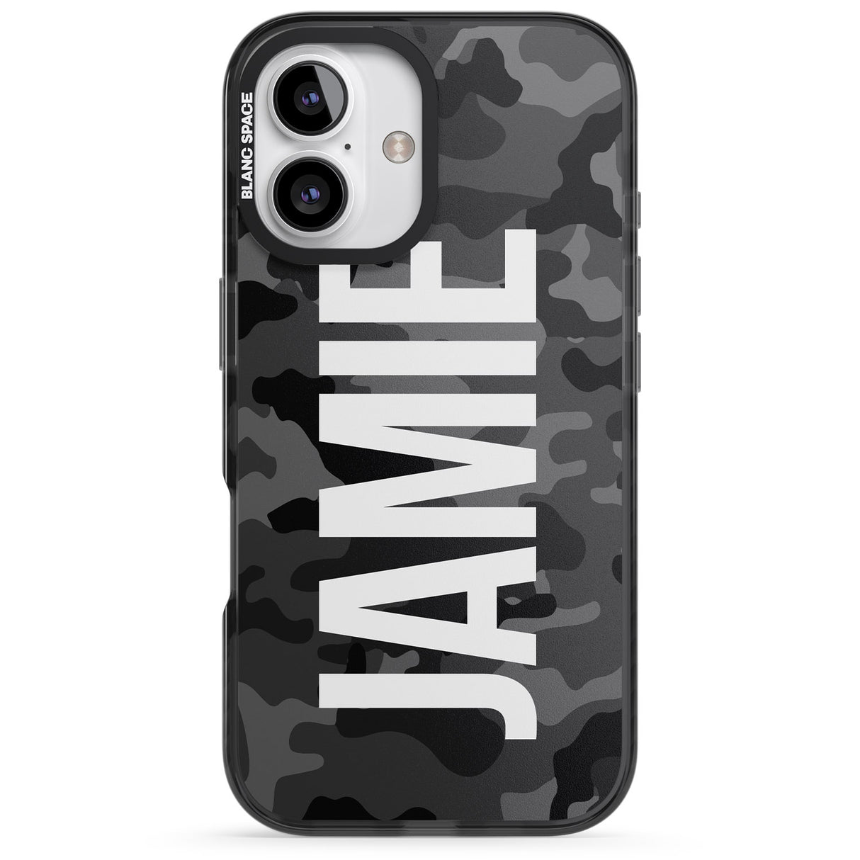 Personalised Vertical Name Black Camouflage