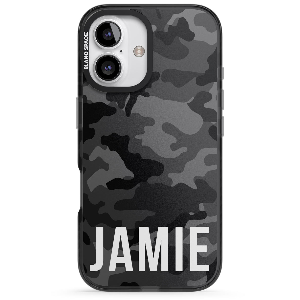 iPhone 16 Pro Max Personalised Horizontal Name Black Camouflage Black Impact Phone Case