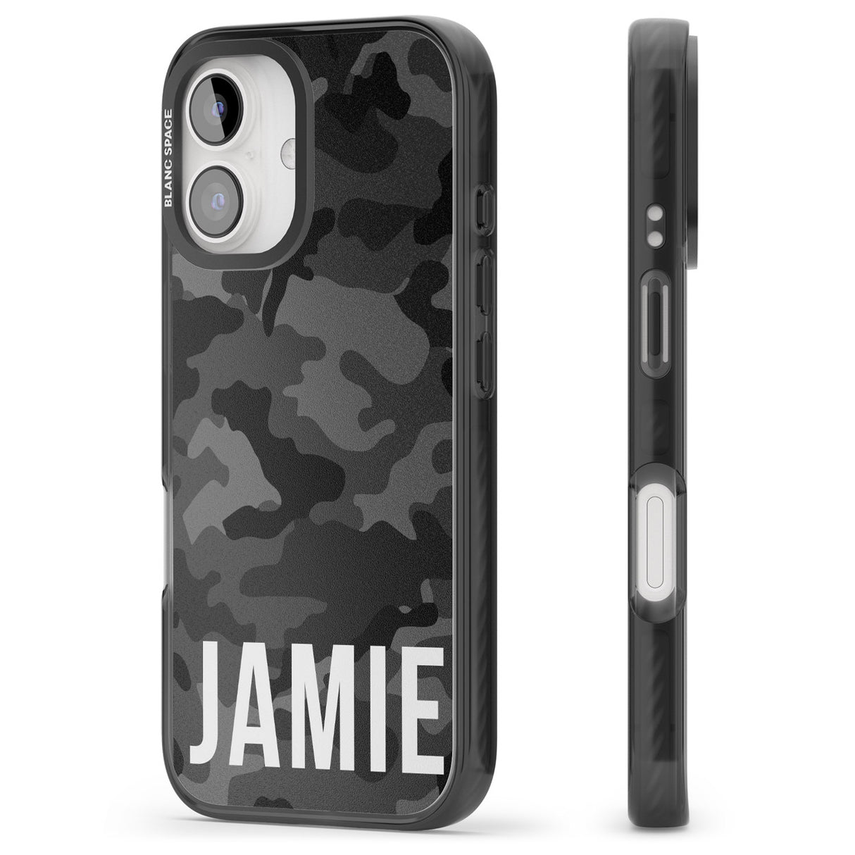 iPhone 16 Pro Max Personalised Horizontal Name Black Camouflage Black Impact Phone Case