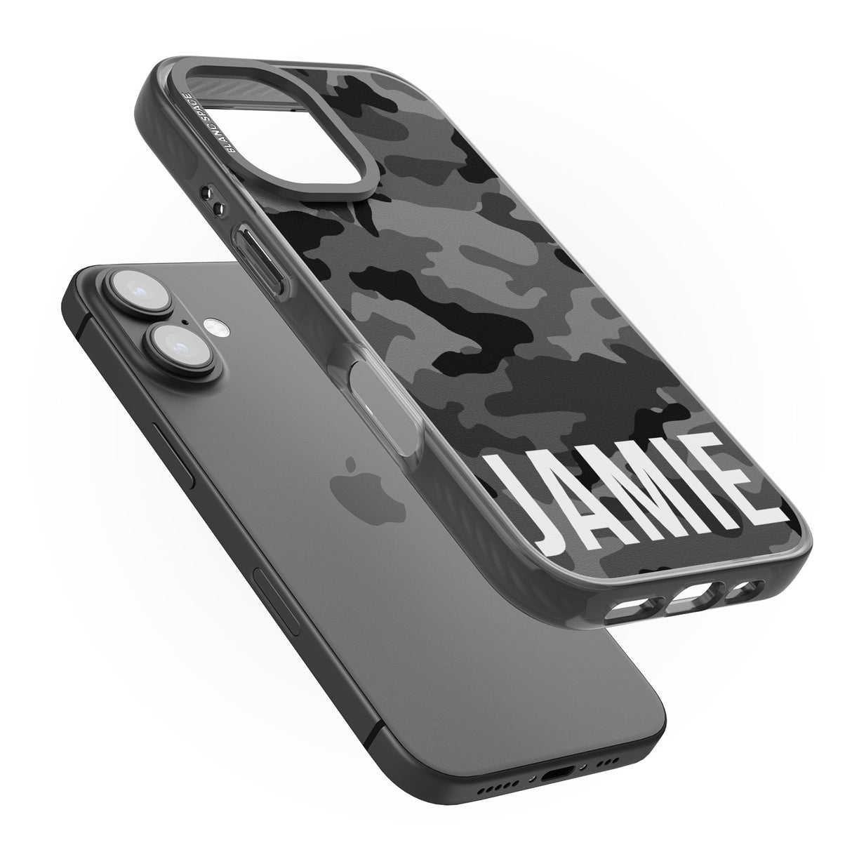 iPhone 16 Pro Max Personalised Horizontal Name Black Camouflage Black Impact Phone Case