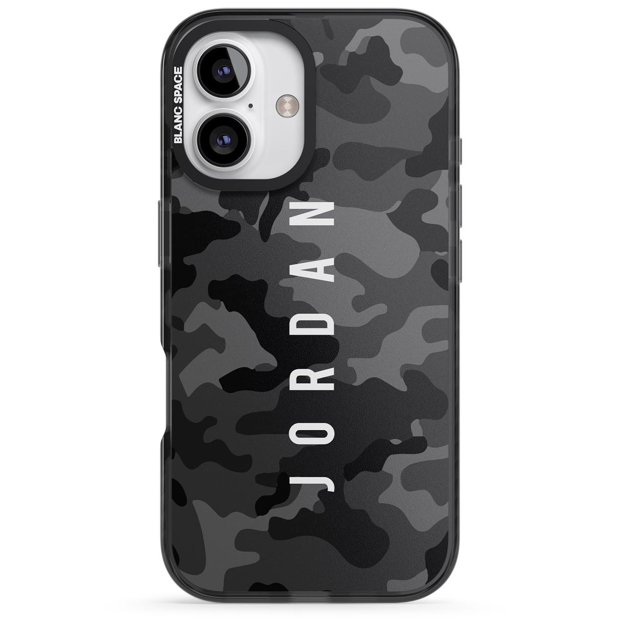 Personalised Small Vertical Name Black Camouflage