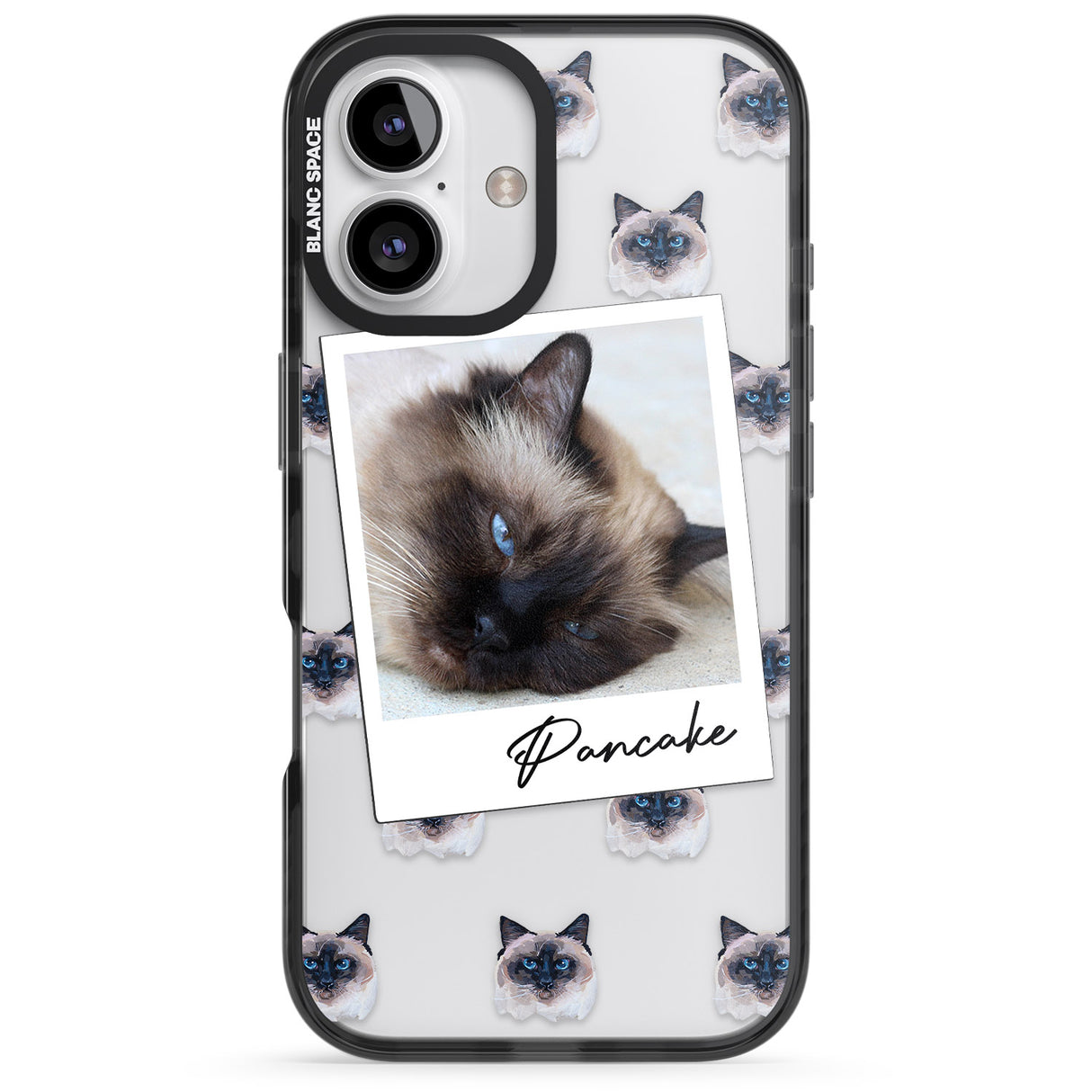 iPhone 16 Pro Max Personalised Burmese Cat Photo Black Impact Phone Case