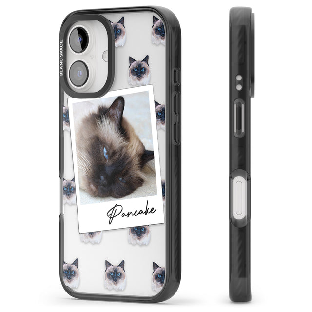 iPhone 16 Pro Max Personalised Burmese Cat Photo Black Impact Phone Case