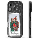 Personalised Snowflake Photo Black Impact Phone Case for iPhone 16, iPhone 16 Plus