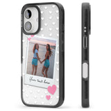 iPhone 16 Pro Max Personalised Instant Film & Hearts Photo Black Impact Phone Case