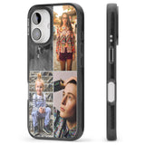 iPhone 16 Pro Max Personalised 4 Photo Grid Black Impact Phone Case