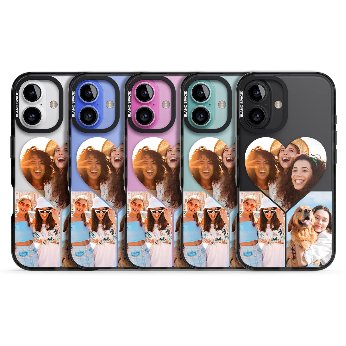 iPhone 16 Pro Max Personalised Heart Photo Black Impact Phone Case