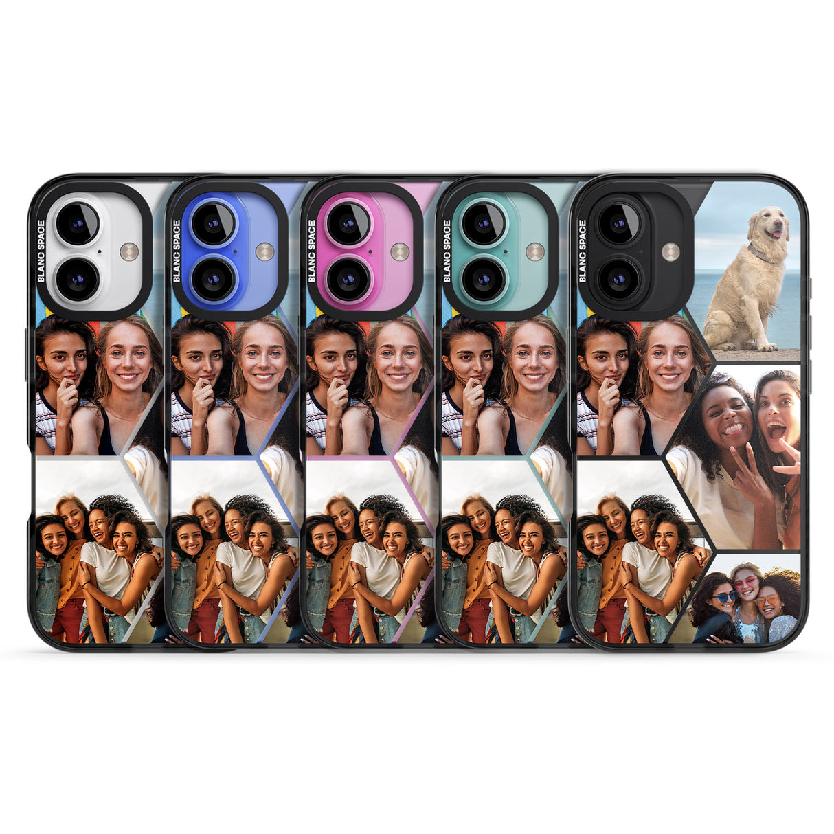 iPhone 16 Pro Max Personalised Beehive Photo Grid Black Impact Phone Case