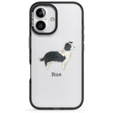 iPhone 16 Pro Max Personalised Border Collie Black Impact Phone Case