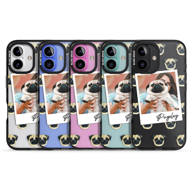 iPhone 16 Pro Max Personalised Pug - Dog Photo Black Impact Phone Case