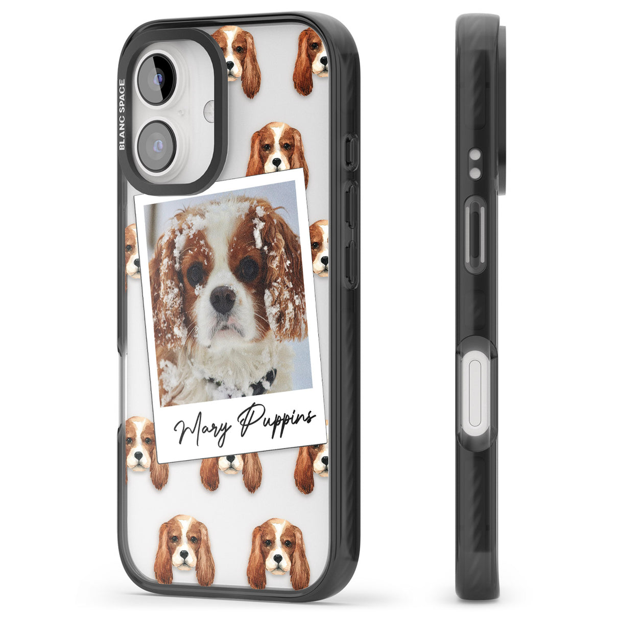 iPhone 16 Pro Max Personalised Cavalier King Charles - Dog Photo Black Impact Phone Case