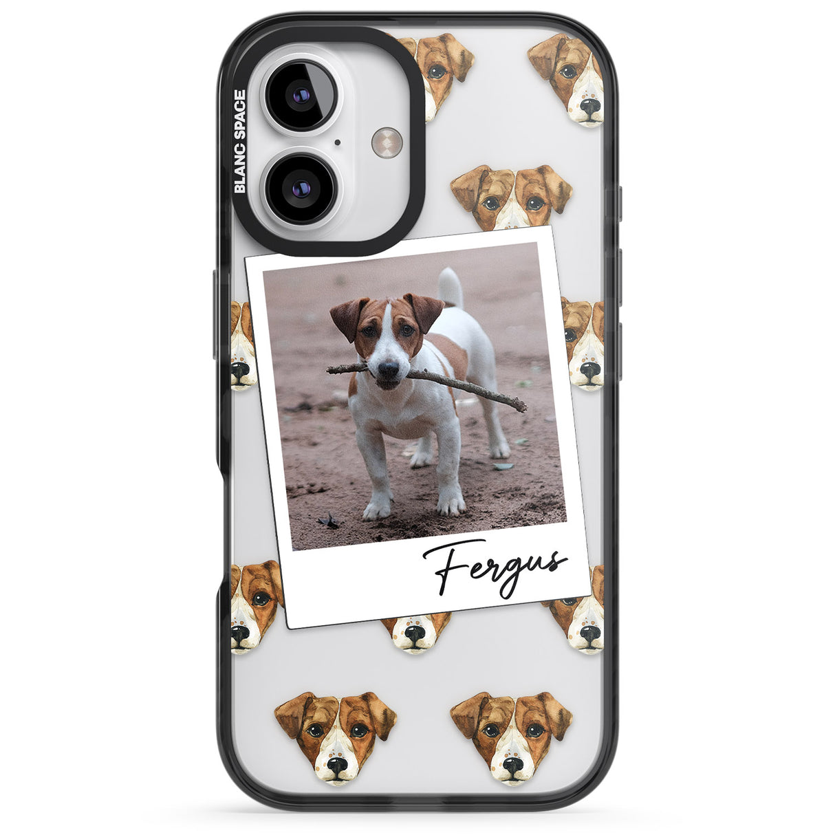 iPhone 16 Pro Max Personalised Jack Russell - Dog Photo Black Impact Phone Case