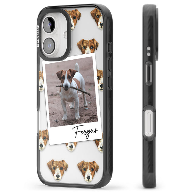 iPhone 16 Pro Max Personalised Jack Russell - Dog Photo Black Impact Phone Case