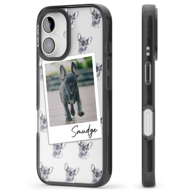 iPhone 16 Pro Max Personalised French Bulldog, Grey - Dog Photo Black Impact Phone Case