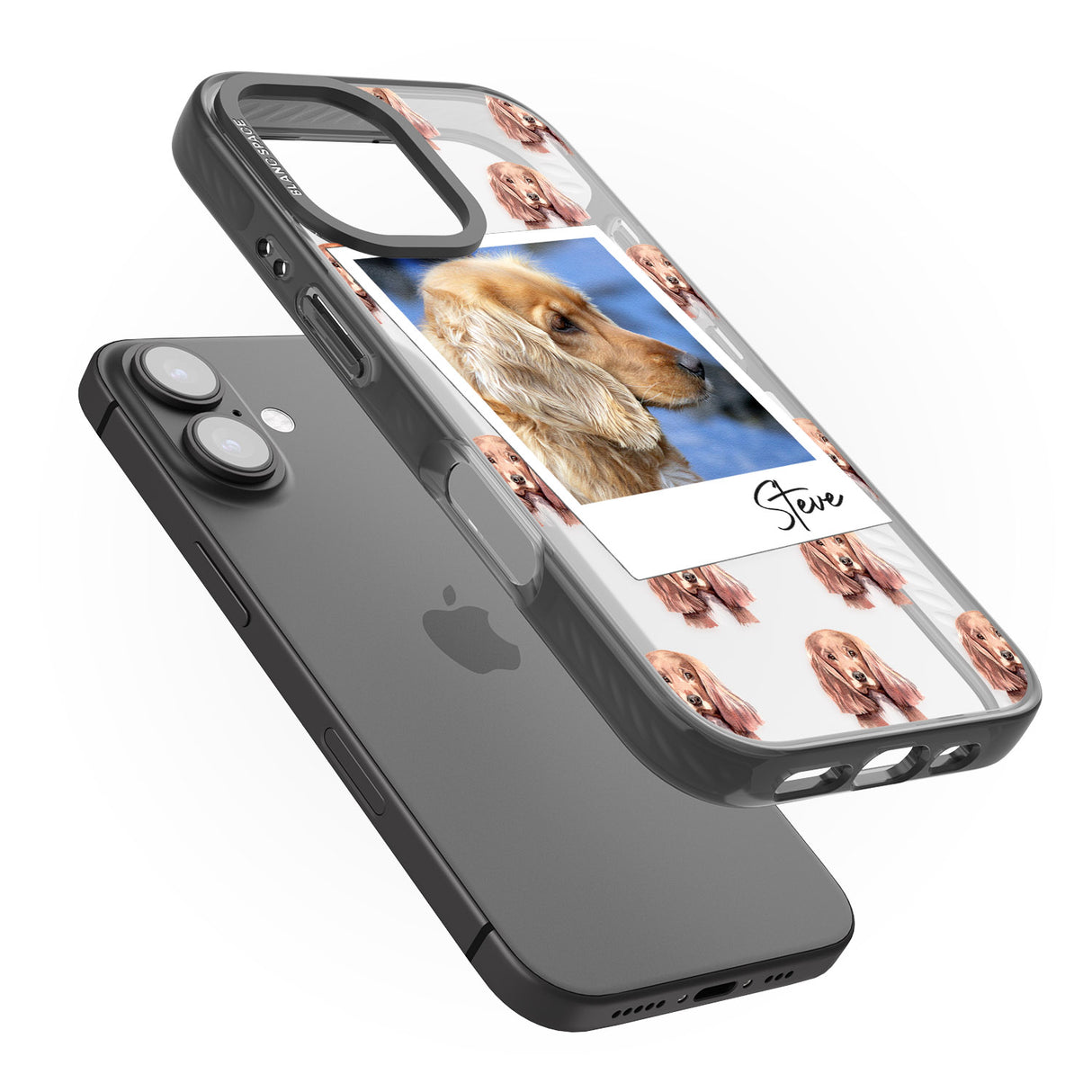 iPhone 16 Pro Max Personalised Cocker Spaniel - Dog Photo Black Impact Phone Case