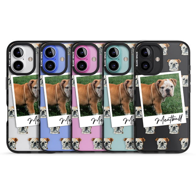 iPhone 16 Pro Max Personalised English Bulldog - Dog Photo Black Impact Phone Case