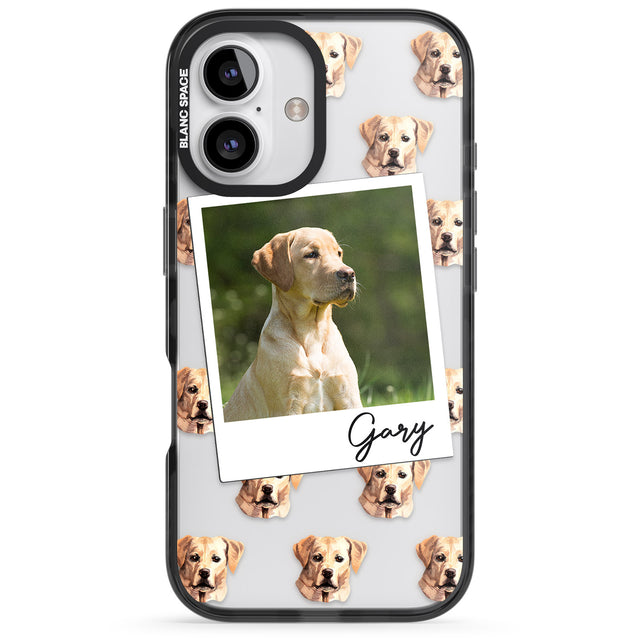 iPhone 16 Pro Max Personalised Labrador, Tan - Dog Photo Black Impact Phone Case