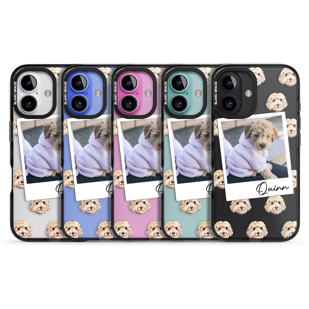 iPhone 16 Pro Max Personalised Cockapoo, Cream - Dog Photo Black Impact Phone Case